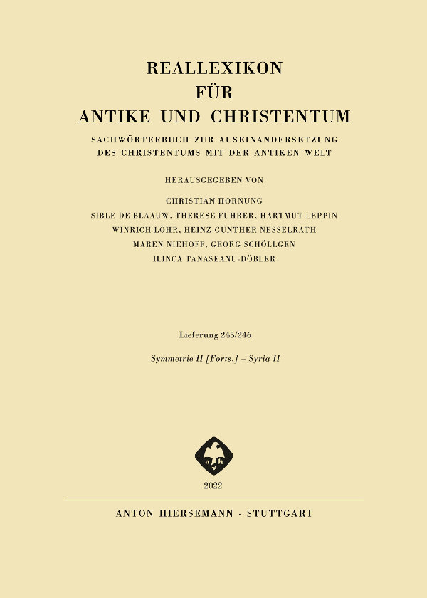 Reallexikon für Antike und Christentum 245/246