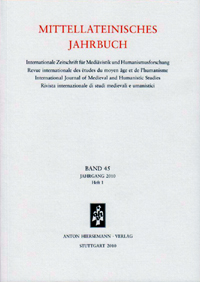 Mittellateinisches Jahrbuch. Internationale Zeitschrift für Mediävistik und Humanismusforschung