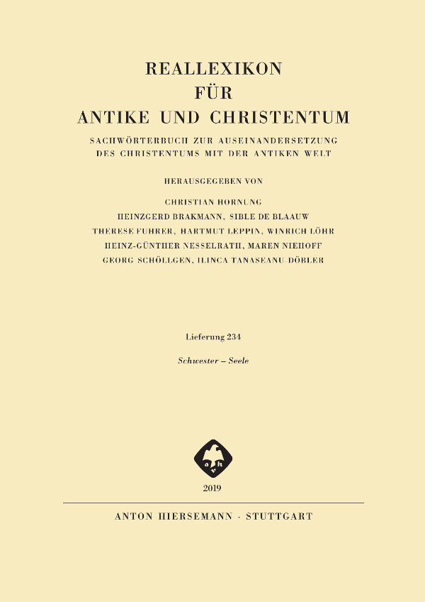 Reallexikon für Antike und Christentum, Band 30, Lieferung 234