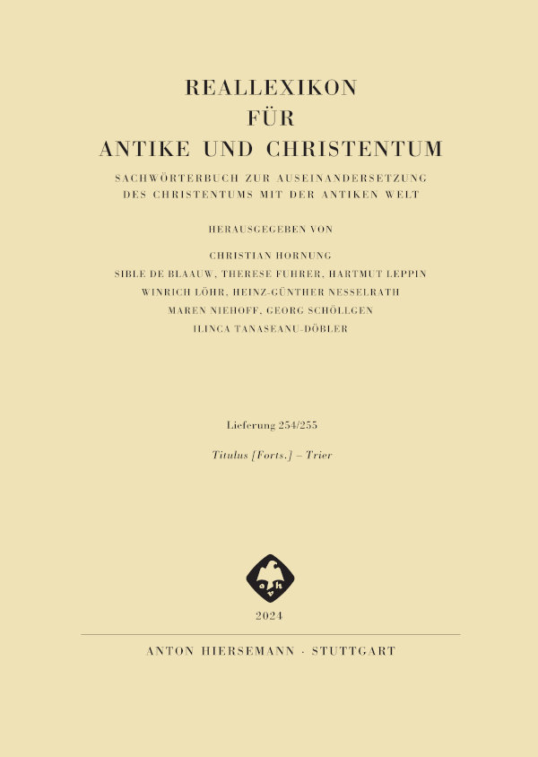 Reallexikon für Antike und Christentum