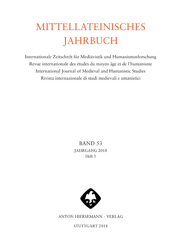 Mittellateinisches Jahrbuch Band 53 Heft 3