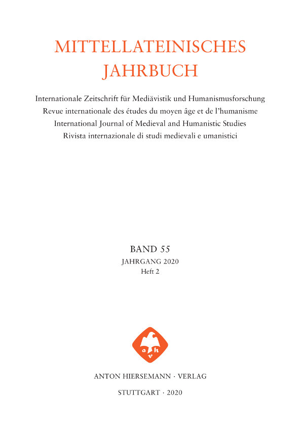 Mittellateinisches Jahrbuch Band 55, Heft 2 (2020)