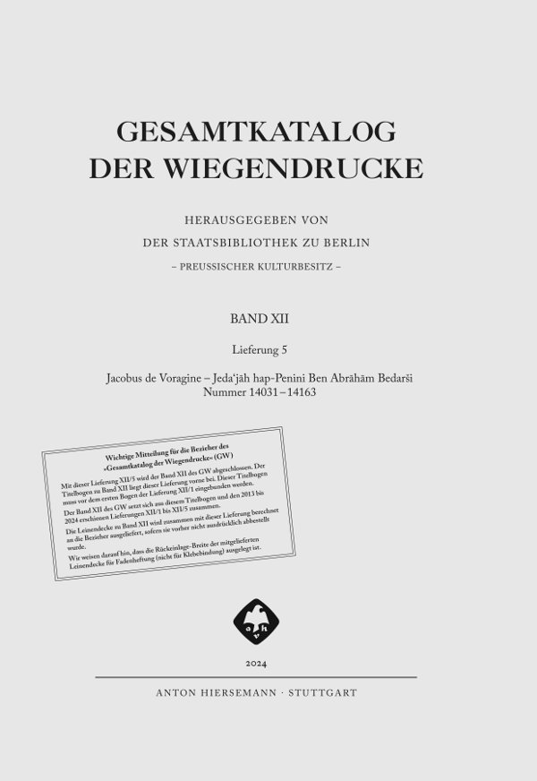 Gesamtkatalog der Wiegendrucke