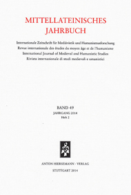 Mittellateinisches Jahrbuch. Internationale Zeitschrift für Mediävistik und Humanismusforschung