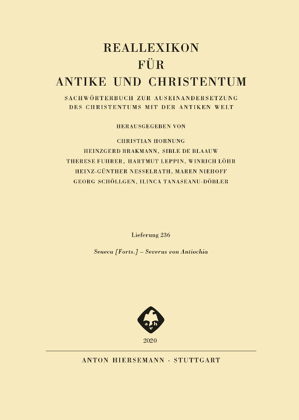 Reallexikon für Antike und Christentum, Band 30, Lieferung 236