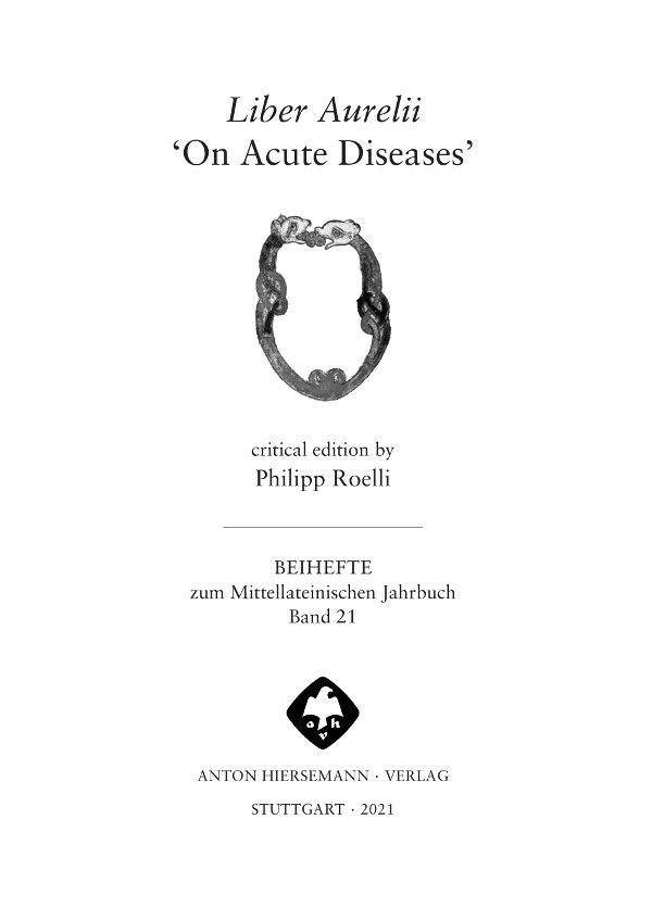 Liber Aurelii On Acute Diseases