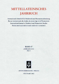 Mittellateinisches Jahrbuch. Internationale Zeitschrift für Mediävistik und Humanismusforschung