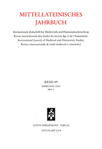 Mittellateinisches Jahrbuch. Internationale Zeitschrift für Mediävistik und Humanismusforschung