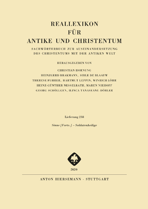 Reallexikon für Antike und Christentum, Band 30, Lieferung 238