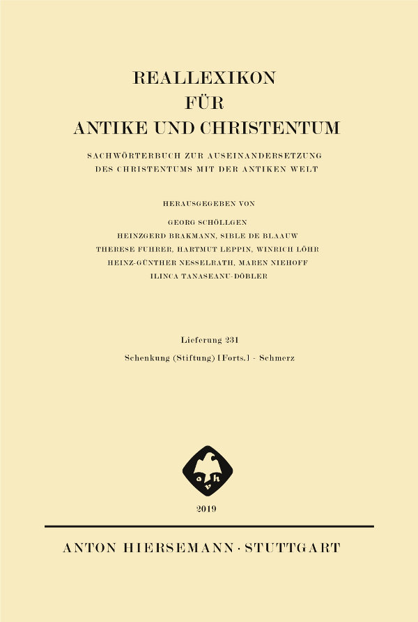 Reallexikon für Antike und Christentum, Lieferung 231